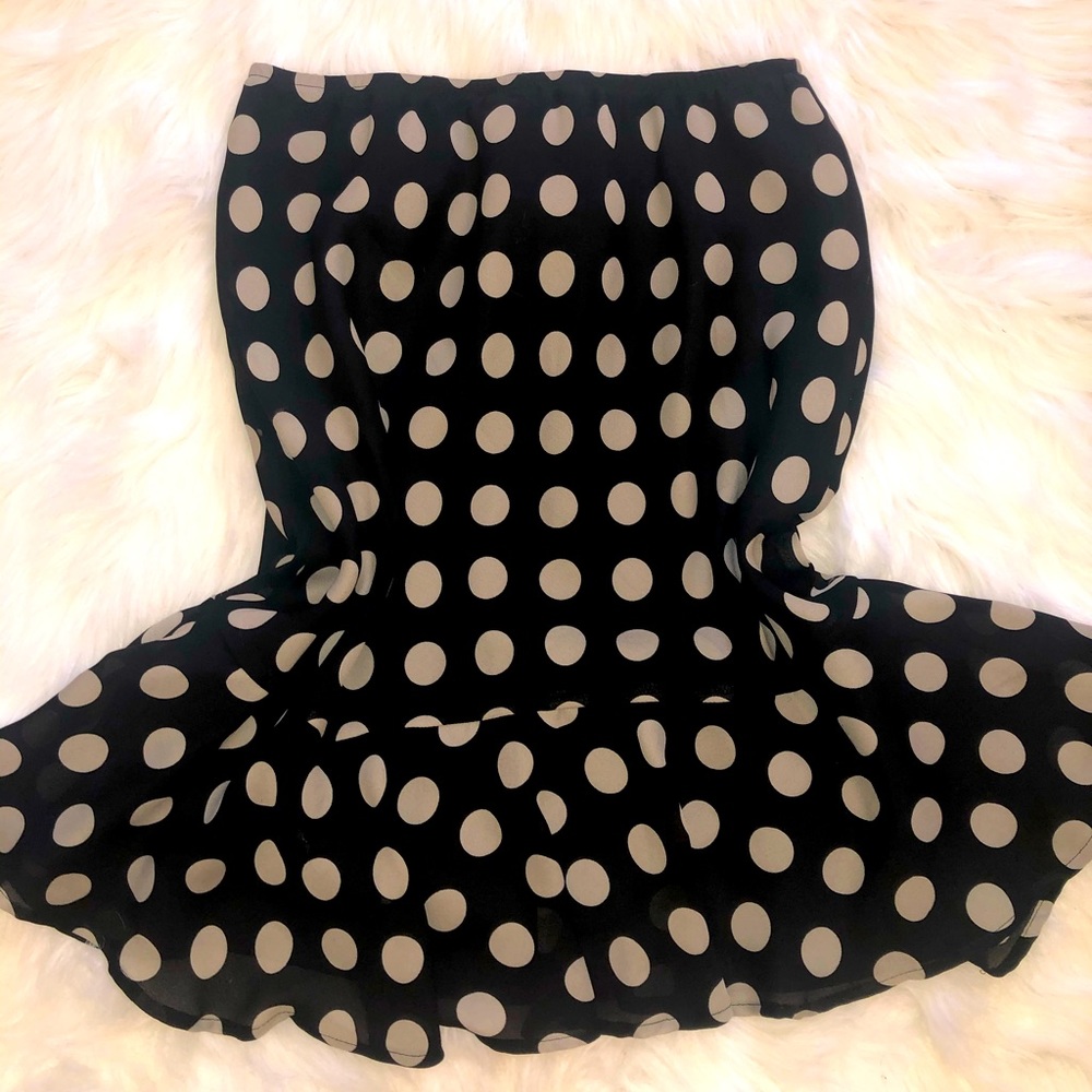 Flowy Polka Dot Bell Shaped Mid-Skirt
